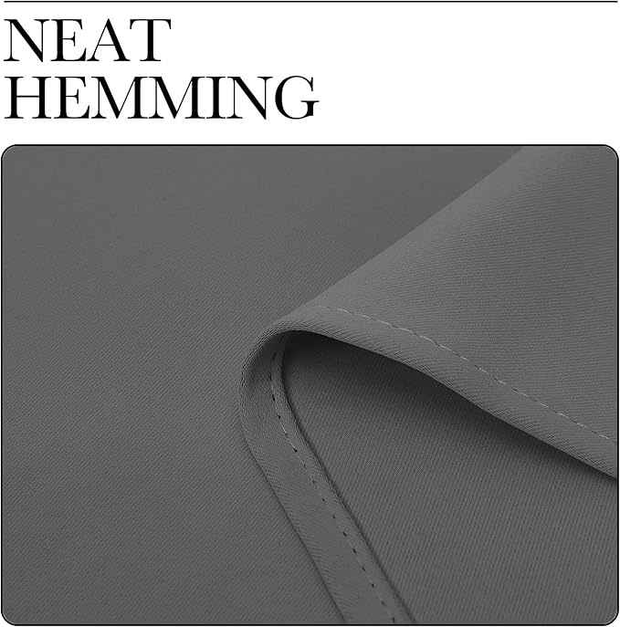 NICETOWN Grey Blackout Curtain Panels 48 inch Long Set of 2 for Bedroom, Thermal Insulated Grommet Top Light Blocking Draperies and Drapes for Basement (W34)