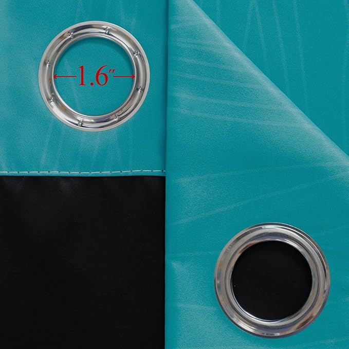Teal Blackout Curtains 84 Inches Long, Ombre Purple Blackout Curtains for Bedroom, Grommet Thermal Insulated Gradient Drapes, Full Light Blocking Curtains for Kids Room,52x84 Inch, 2 Panels