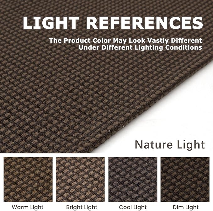 KOZYFLY Runners for Hallways 2.6x10 ft Washable Kitchen Runner Non Slip Rubber Backed Hallway Rugs Cotton Entryway Runner Rug Floor Carpet for Indoor Hall, Backdoor, Kitchen, Reddish Brown/Coffee