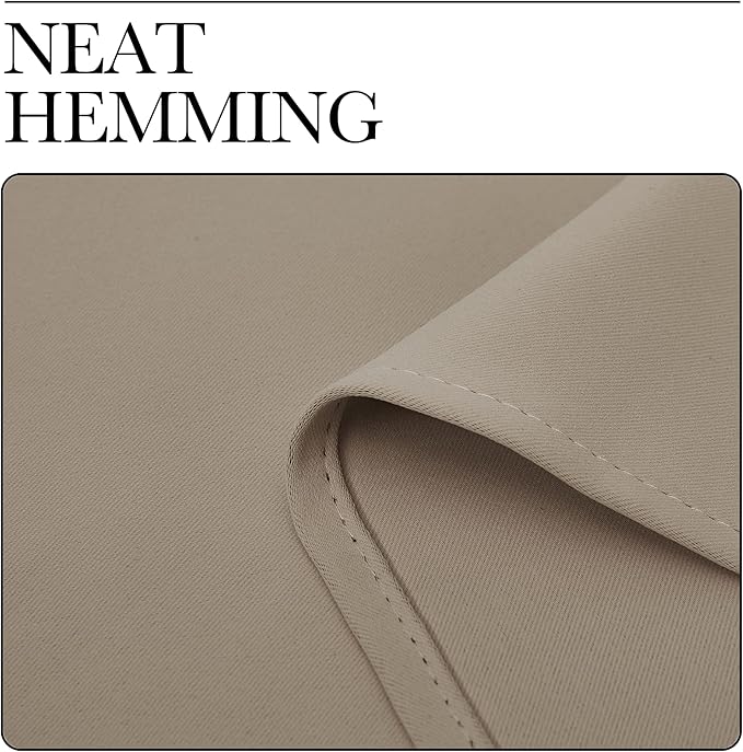 NICETOWN Taupe Blackout Curtain Panels for Bedroom, 2 Panels, W42 x L40-inch, Thermal Insulated Grommet Top Blackout Draperies and Drapes for Basement
