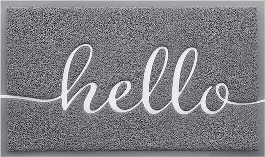BeneathYourFeet Door Mat (36"x24",Grey) Welcome Mat Low Profile Front Doormat Indoor Outdoor Door Non Slip Rugs for Entryway, Patio, High Traffic Areas