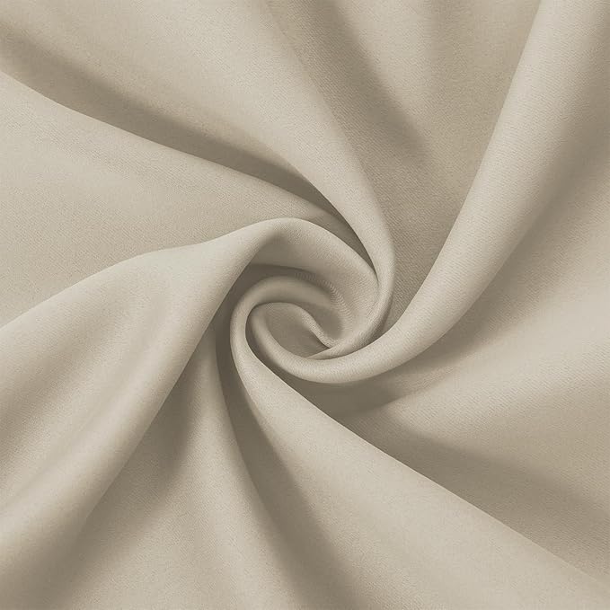 LEMOMO Light Beige Thermal Blackout Curtains/52 x 108 Inch/Set of 2 Panels Room Darkening Curtains for Bedroom