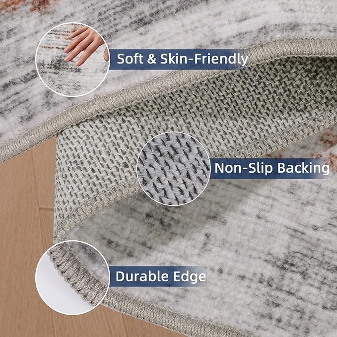 Hallway Runner Rug 3x6 - Washable Kitchen Rugs Non Slip，Stain Resistant Entryway Rug Runner Abstract Soft Runners for Hallways，Dining Living Room Bedroom