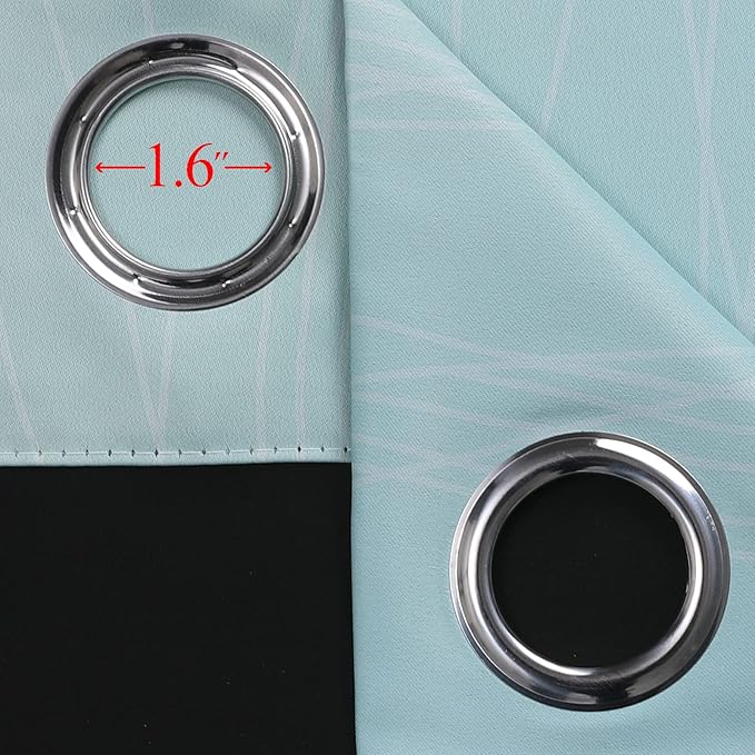 Estelar Textiler Aqua and Beige Gradient Blackout Curtains for Boys Room, Ombre Thermal Insulated Noise Reducing Blackout Drapes for Playroom, Full Room Darkening Grommet Curtains, 52Wx63L, 2 Panels