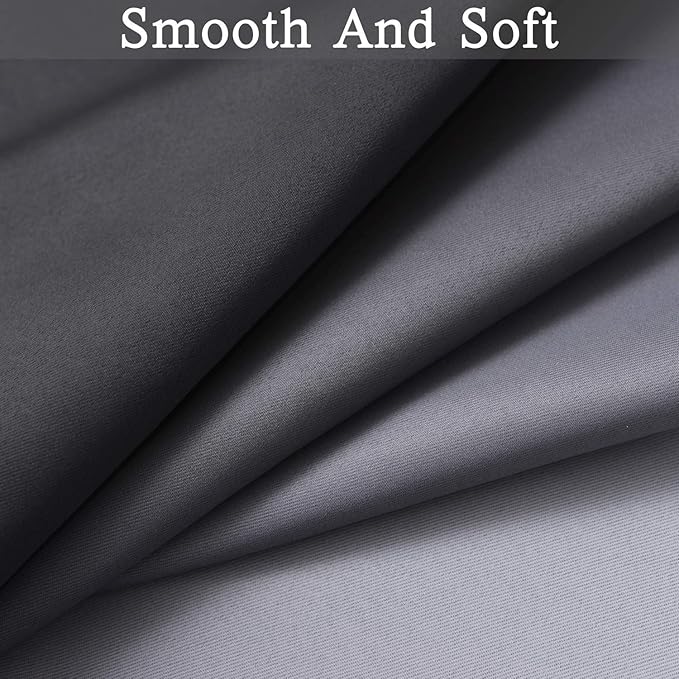 Gradient Color Ombre Blackout Curtains Black Thickening Polyester Eyelet Top Panels Thermal Insulated Grommet Window Treatment Drapes for Living Room/Bedroom (Black, 52W x 72L / 2 Panels)