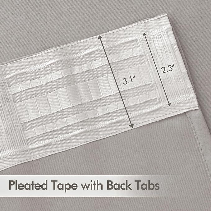 MIULEE Stone Back Tab Blackout Curtains 84 Inch Length 2 Panels Set for Living Room Bedroom Privacy, Rod Pocket/Pinch Pleat Thermal Insulated Room Darkening Pleated Light Blocking Drapes