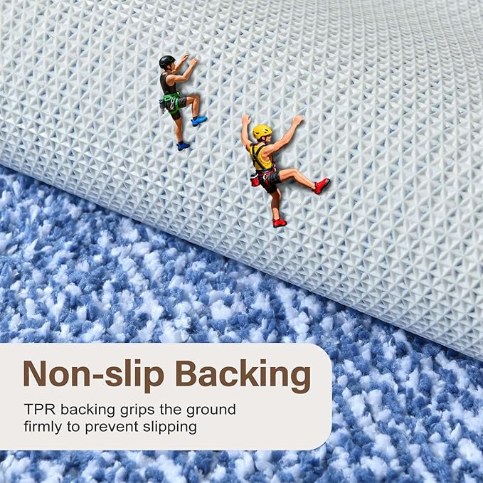 36x24 Large Bathroom Rugs Washable Non Slip, Blue Bath Mat for Bathroom Floor Tub, Soft Absorbent Quick Dry Mats for Shower, Bathtub,Home Decor