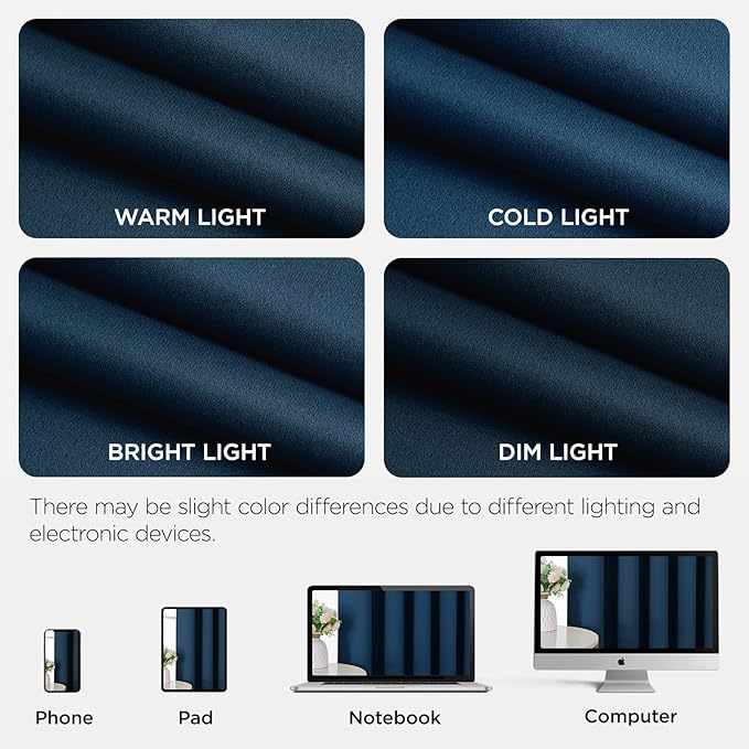 Joydeco Blackout Door Curtain for Doorway Privacy 72 Inches Long, Grommet Closet Curtain for Open Closet, Room Divider for Bedroom Living Room (Navy Blue, 52Wx72L, 1 Panel)
