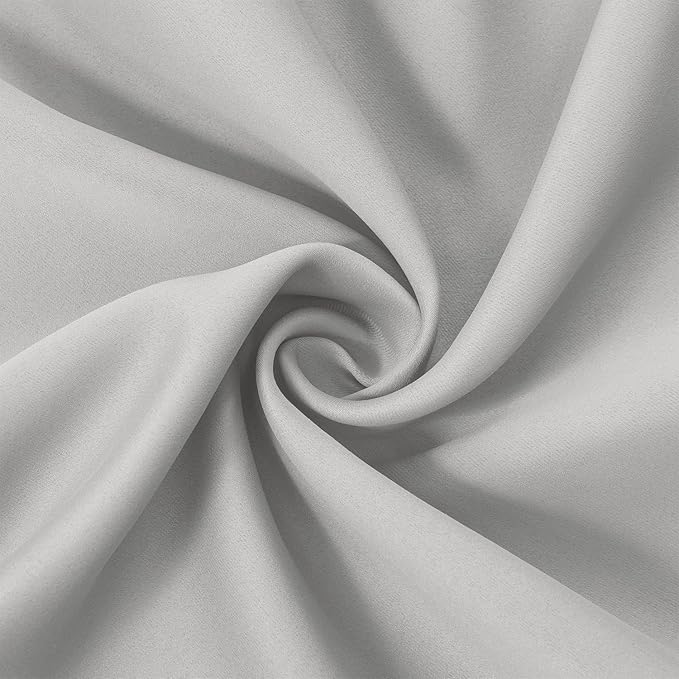 LEMOMO Light Grey Blackout Curtains 66 x 63 Inch Length/Set of 2 Curtain Panels/Thermal Insulated Room Darkening Blackout Curtains for Bedroom