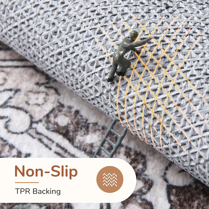 OPPODREAM Soft Area Rugs 9x12 Living Room, Washable Rugs 9x12 with Non Slip Backing, Faux Cashmere Low-Pile 9 x 12 Carpet, Greenish Grey