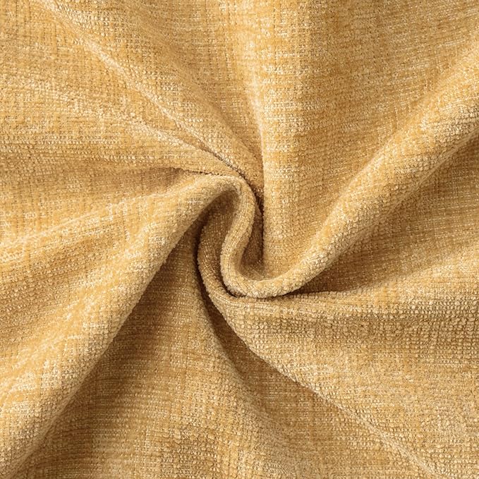 MIULEE Pack of 2 Couch Throw Pillow Covers 18x18 Inch Soft Beige Yellow Chenille Pillow Covers for Sofa Living Room Spring Home Decor Couch Solid Dyed Cases