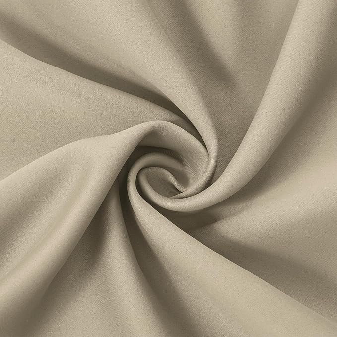 LEMOMO Blackout Curtains 52 x 84 Inch Long Beige Curtains Set of 2 Panels Room Darkening Curtains for Bedroom and Living Room