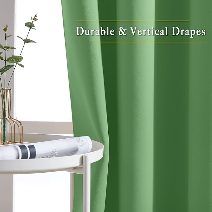 NICETOWN Blackout Draperies Curtains Panels - Window Treatment Thermal Insulated Solid Grommet Blackout Curtains/Panels/Drapes for Bedroom (Forest Green, Set of 2, 66 by 72 Inch)