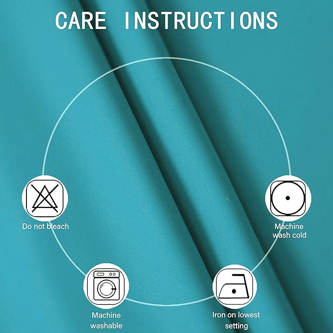 LEMOMO Teal Blackout Curtains/52 x 45 Inch Length Kids Curtains/Set of 2 Panels Grommet Bedroom Curtains for Living Room