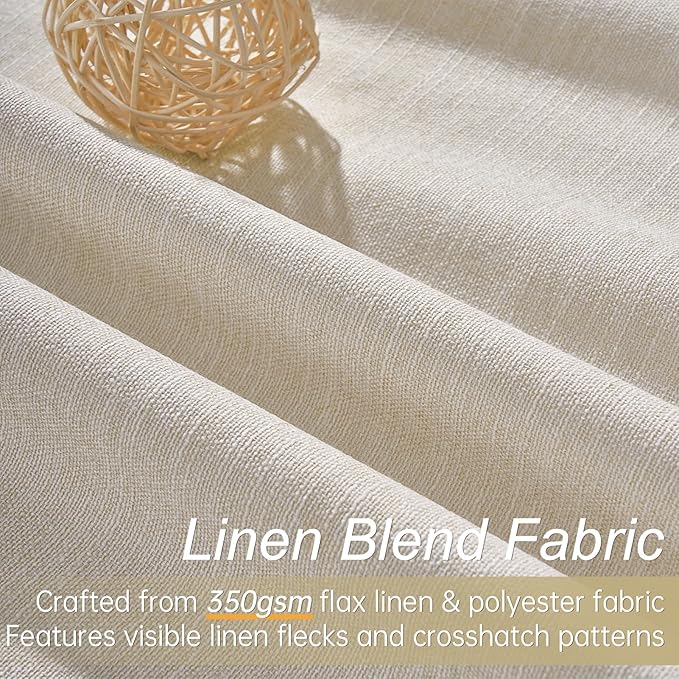 Topfinel Floor to Ceiling Curtains Drapery 108 Inches Long Black Out for Track System with Hooks and Rings, Cream Tan 2 Panel Set Back Tab Pleat Drapes for Track System Living Room 9 FT Length
