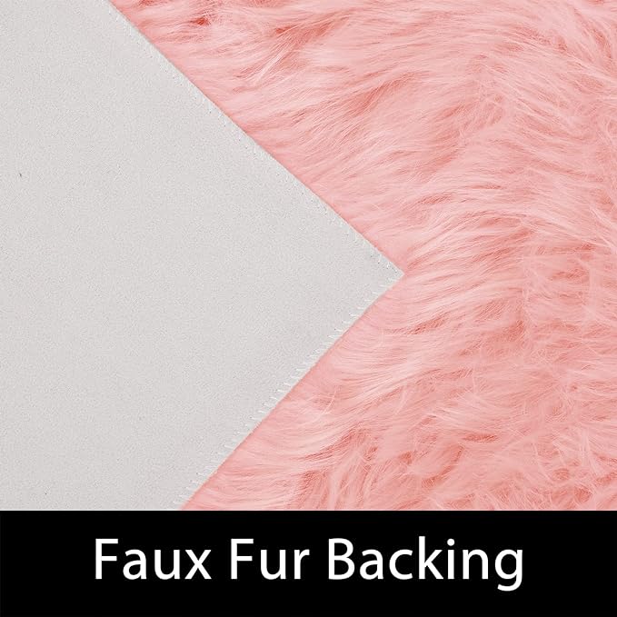 Latepis Washable Runner 2x8 Pink Rug for Bedroom Girls Faux Fur Rug for Living Room for Soft Cushion Hallway Home Decor Rectangle