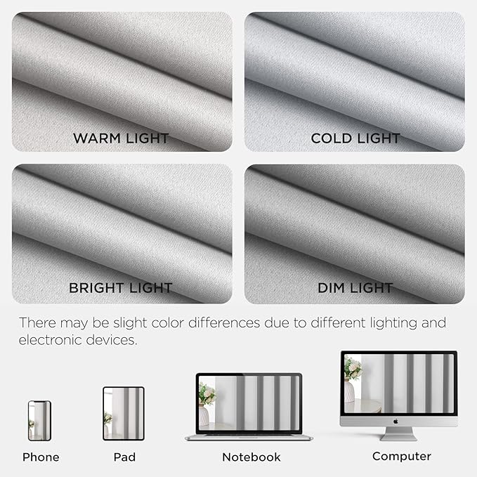 Joydeco Blackout Door Curtain for Doorway Privacy 78 Inches Long, Grommet Closet Curtain for Open Closet, Room Divider for Bedroom Living Room (Greyish White 52Wx78L, 1 Panel)