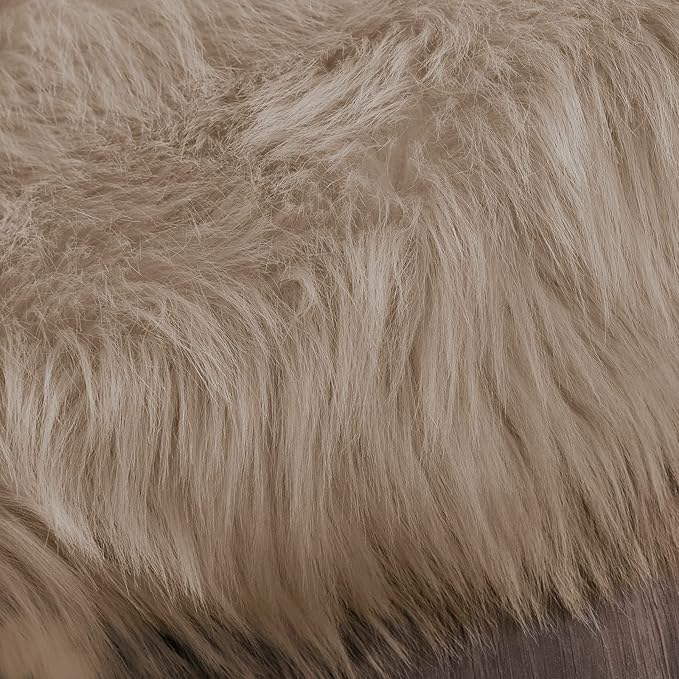 Latepis Beige Washable Rugs 4x6 for Living Room Fluffy Carpet Soft Shaggy Faux Sheepskin Fur Rug for Bedroom Floor Room Rugs Home Decor Sheepskin