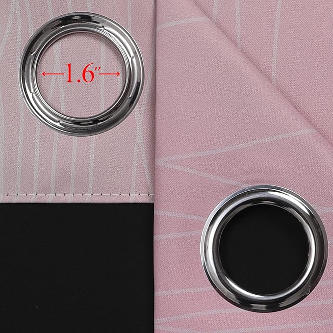 Estelar Textiler Sage and Pink Blackout Curtains 54 Inch Length, Light Blocking Gradient Grommet Drapes for Living Room, Thermal Insulated Ombre Curtains for Bathroom,52Wx54L,2 Panels