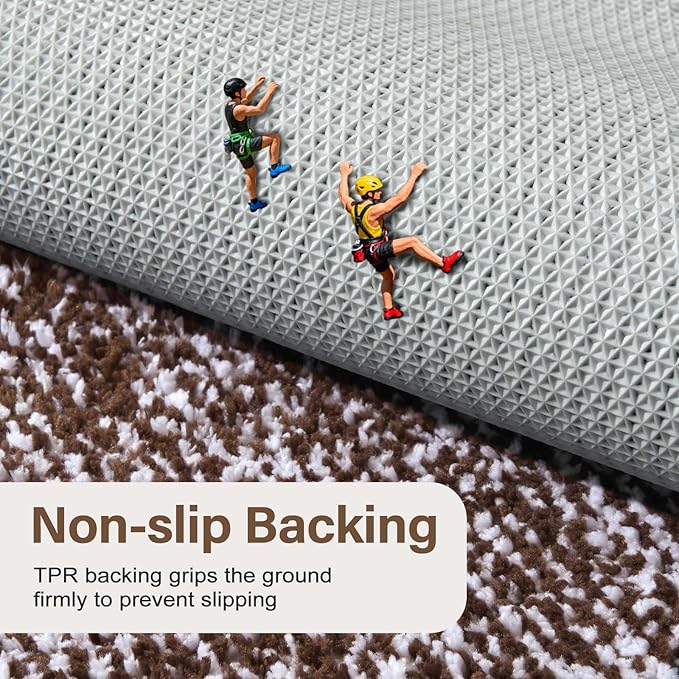 36x24 Large Bathroom Rugs Washable Non Slip, Brown Bath Mat for Bathroom Floor Tub, Soft Absorbent Quick Dry Mats for Shower, Bathtub,Home Decor