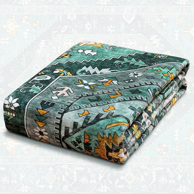 SERISSA Boho Round Area Rug, 4ft Washable Non-Slip Circle Rug, Ultra Soft Oriental Vintage Teal Low-Pile Small Circular Carpet for Bedroom Entryway Kids Room Office College Dorm Living Room