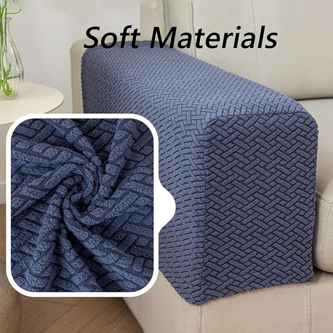 Soothing Home Sofa Covers, Sofa Hero Covers, Wear-Resistant Universal Couch Covers Washable Stretch Sectional Couch Cushion Covers (Coffee,Arm Rest Covers 2pcs)