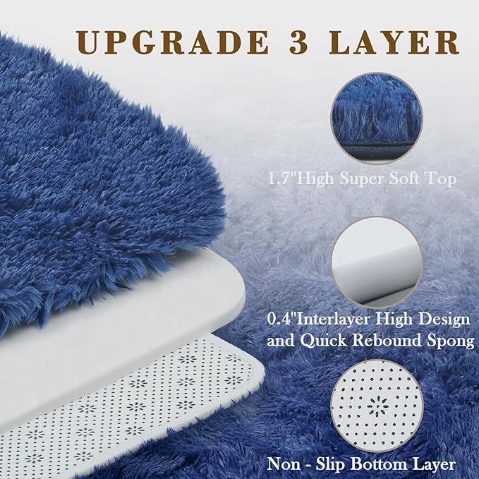 Rugs for Living Room 5x8, Alfombras para Salas Shag Large Plush Soft Area Rug, Shaggy Carpets for Bedroom, Kids Boys Girls Home Decor Aesthetic(Royal Blue, 5 x 8)