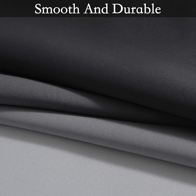 SimpleHome Ombre Room Darkening Curtains for Bedroom, Gradient Black to Gray White Light Blocking Thermal Insulated Grommet Window Curtains/Drapes for Living Room,2 Panels, 52x96 inches Length