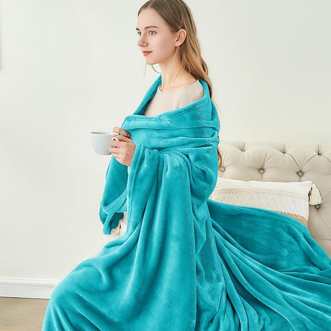 BEDELITE Fleece Blanket King Size Blankets for Bed, Luxury Plush Cozy Fuzzy Blanket 108x90 inches, Super Soft Warm Lightweight Throw Blanket All Seasons Suitable, Teal