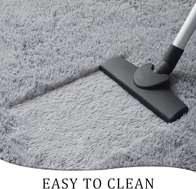 Chicrug Soft Area Rugs for Bedroom Living Room Plush Fluffy Rug 2x4 Feet, Shag Furry Area Rug Carpet Non Shedding for Nursery Children Kids Girls Room Home Decorative, Grey