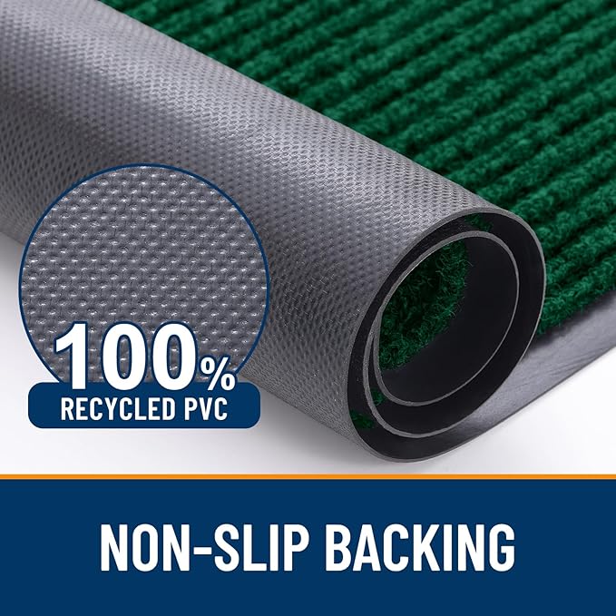 OLANLY Front Door Mat Indoor Outdoor Entrance, 2-Pack 35 x 23 Inch, Waterproof Heavy Duty Doormat, Fade Resistant, Low Profile, Easy Clean Patio Porch Welcome Floor Mats for Entry, Green