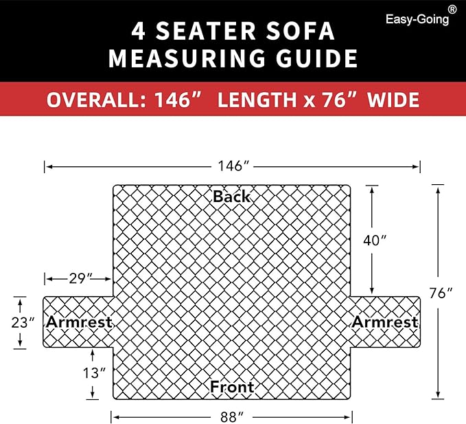 Easy-Going 4 Seater Sofa Slipcover Reversible Sofa Cover Water Resistant Couch Cover with Foam Sticks Elastic Straps Furniture Protector for Pets Children Dog Cat (XX-Large, Chocolate/Ivory)