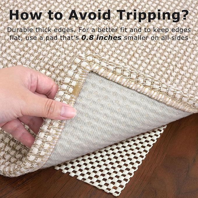 KOZYFLY Runners for Hallways 2x5 ft Washable Kitchen Runner Non Slip Rubber Backed Hall Runners Cotton Entryway Runner Rugs Floor Carpet for Indoor Backdoor Bedroom Kitchen, Ivory/Khaki