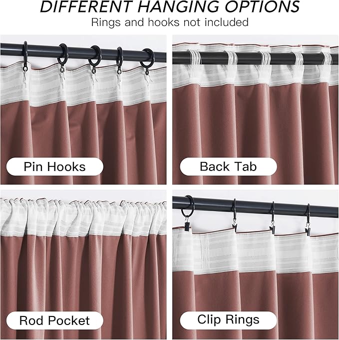 RYB HOME Pink Velvet Curtains 72 inches with Hook Belt, Soft Fabric Room Darkening Thermal Insulated Luxurious Home Decor Curtains for Living Room Bedroom, W 52" x L 72", 2 Panels Set
