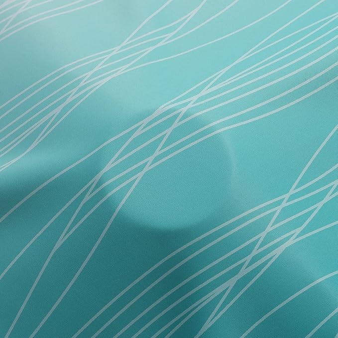 Estelar Textiler Full Room Darkening Greyish White and Teal Blackout Curtains 96 Inch Length 2 Panels Set, Ombre Thermal Insulated Full Light Blocking Grommet Gray Blackout Drapes for Bedroom, 52Wx96L