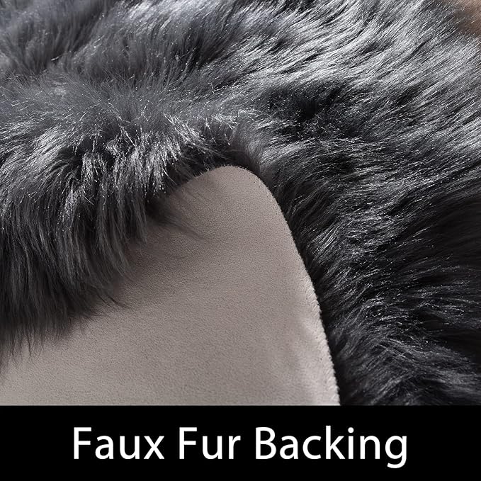 Latepis Dark Gray 2x5 Rug Runner Shaggy Machine Washable Faux Fur Rug Fluffy Shag Rugs for Living Room Bedroom Throw Rugs Room Runner