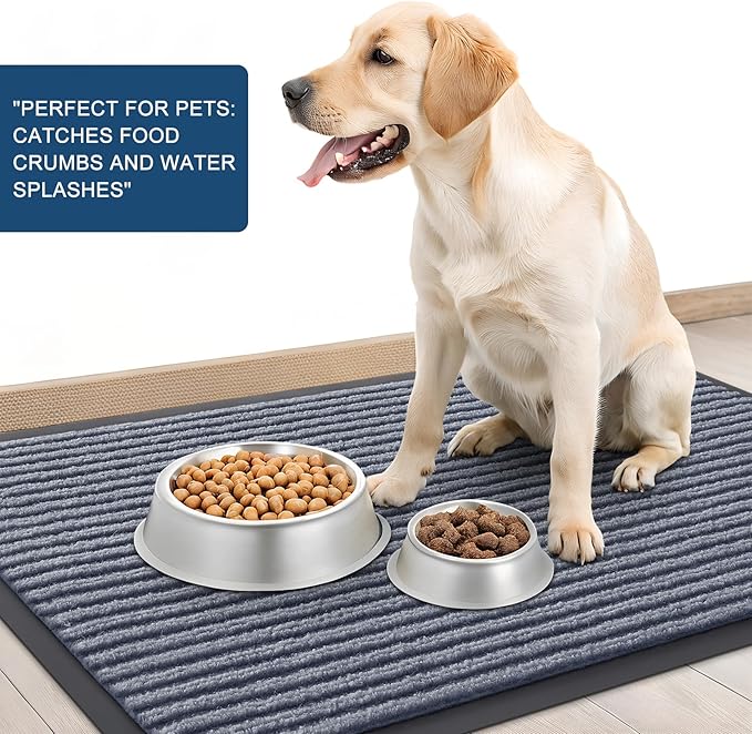 OLANLY Front Door Mat Indoor Outdoor Entrance, Waterproof Heavy Duty Doormat, Fade Resistant, Low Profile, Easy Clean Patio Porch Welcome Floor Mats for Entry, 59x23, Ash Grey