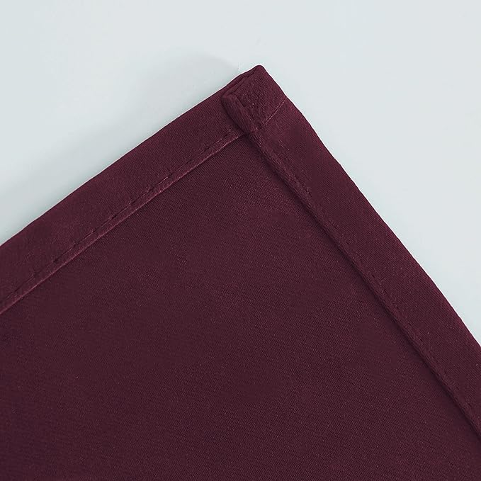 LEMOMO Burgundy Red Thermal Blackout Curtains/52 x 95 Inch/Set of 2 Panels Room Darkening Curtains for Bedroom