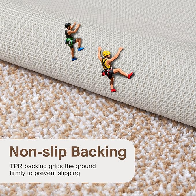 Bathroom Rugs 30x20 Non Slip Washable, Beige Bath Mat for Bathroom Floor Tub, Soft Absorbent Quick Dry Mats for Shower, Bathtub,Home Decor