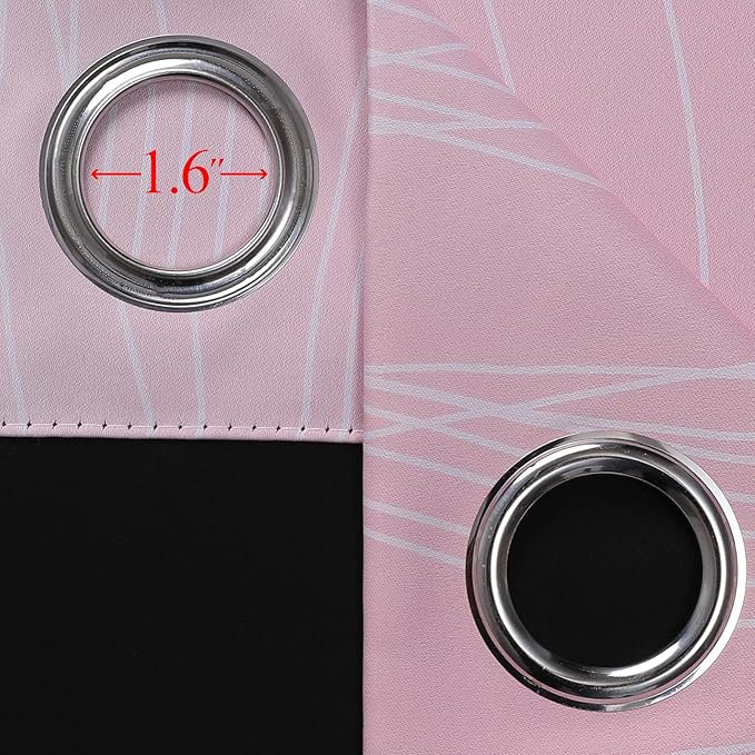 Estelar Textiler Pink and Teal Blackout Curtains 54 Inch Length, Full Light Blocking Gradient Grommet Drapes for Living Room, Thermal Insulated Ombre Curtains for Bathroom, 52Wx54L, 2 Panels