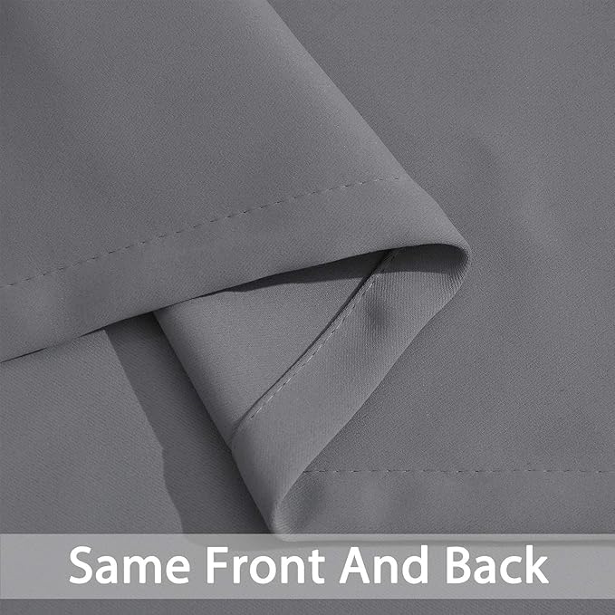 Yakamok 84 Inch Length Grey Blackout Curtains for Bedroom, Thermal Insulated Room Darkening Grommet Top Window Drapes for Living Room,42W x 84L,2 Panels
