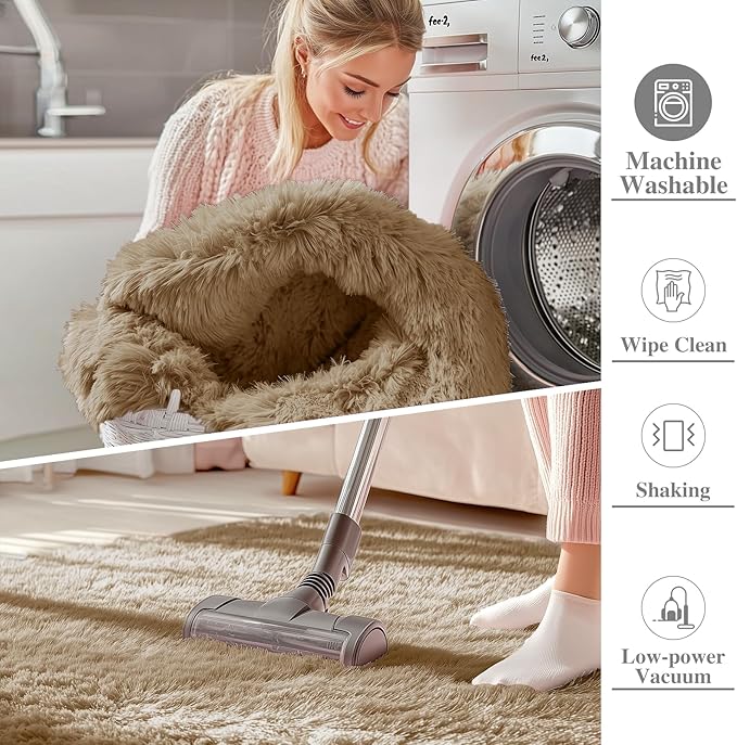 OLANLY 5x7 Machine Washable Large Area Rugs for Living Room, Bedroom, Soft Fluffy Shaggy Bedside Rug, Indoor Floor Carpet for Kids Girls and Boys, Dorms, Nursery, Home Decor Aesthetic, Taupe