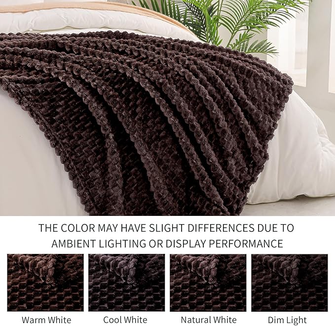 Exclusivo Mezcla Fleece Twin Blanket for Bed, Extra Large Fuzzy Coffee Bed Blankets, Soft Cozy Plush Sofa Throws for All Seasons, 60x80 Inches