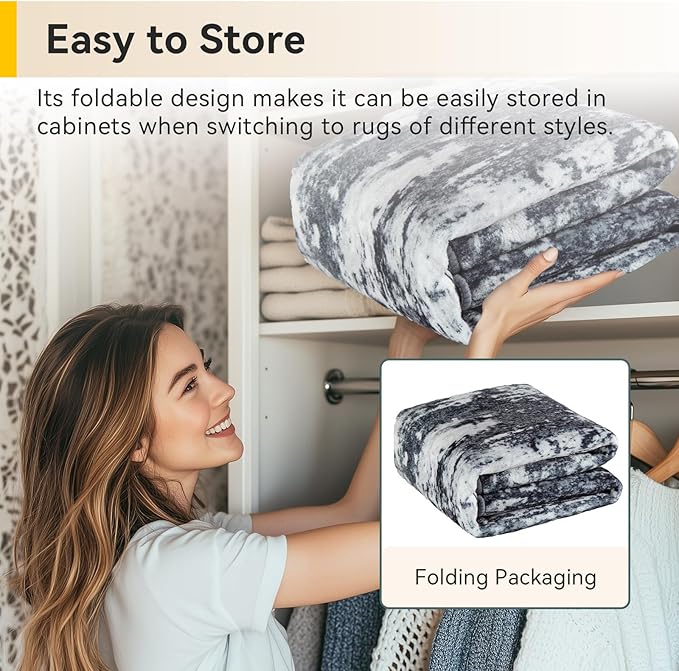 Washable Area Rugs 3'x5' Non-Slip Modern Abstract Soft for Living Room Entryway Bedroom Nursery, Print Pattern, Black Navy Blue Gray