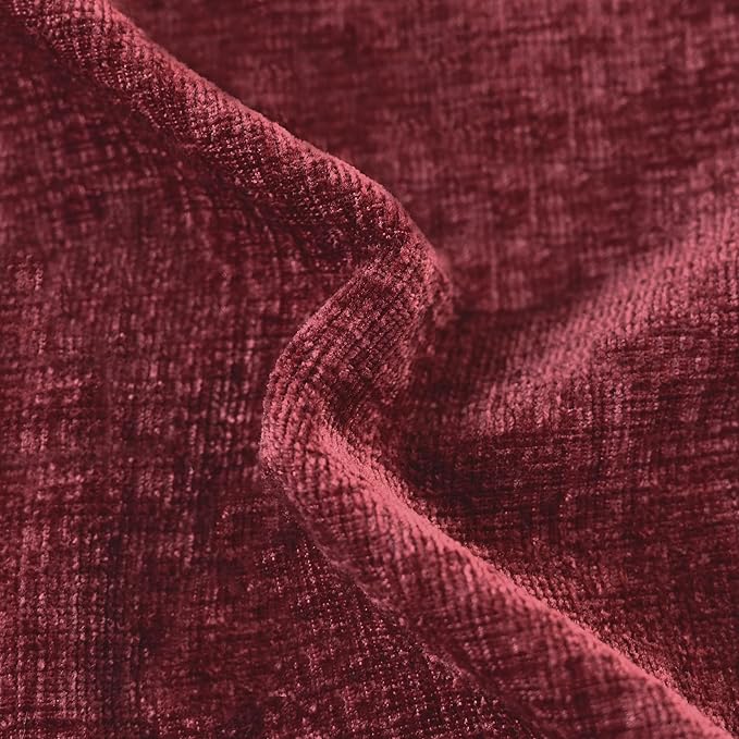 CaliTime Christmas Throw Pillow Covers Decorative 16 X 26 Inches Pack of 2 Cozy Chenille Cushion Cases for Couch Sofa Bed Living Room Home Burgundy