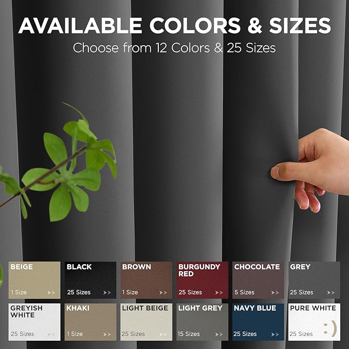 Joydeco Blackout Patio Sliding Door Curtains 84 Inches Long, Grommet Privacy Room Divider Curtains, Extra Wide Thermal Blackout Drapes for Bedroom Living Room (Grey, 70Wx84L, 1 Panel)