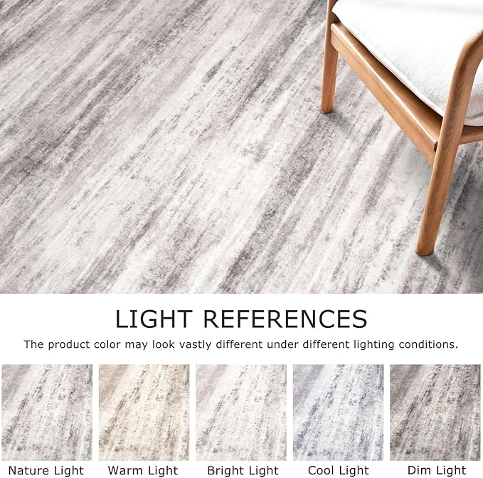 KOZYFLY Modern Abstract Washable Rug Runner 2x5 Hallway Rug Runner Non-Slip Soft Kitchen Runner Rugs, Grey/Light Beige/Brown Striped Carpet for Entryway Bathroom
