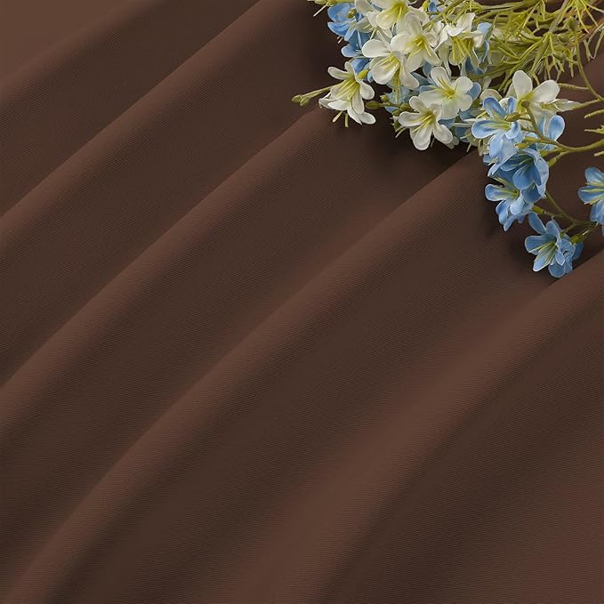 CUCRAF Brown Blackout Curtains 96 inch Length 2 Panels Set, Rod Pocket Room Darkening Drapes for Bedroom Living Room, Insulated Thermal Light Blocking Window Curtain (W52 x L96 Inch)