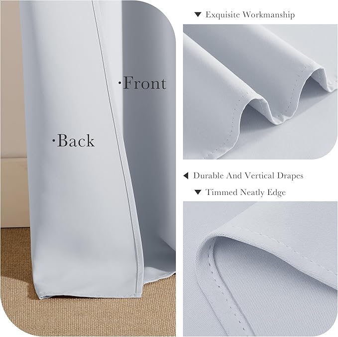 Pony Dance Short Drapes for Bathroom Window, Half Curtains for Kitchen Window, loft Thermal Insulated Curtain Tiers for Bedroom/Basement, Width 29 x Length 30 inches, Greyish White, 2 Pieces