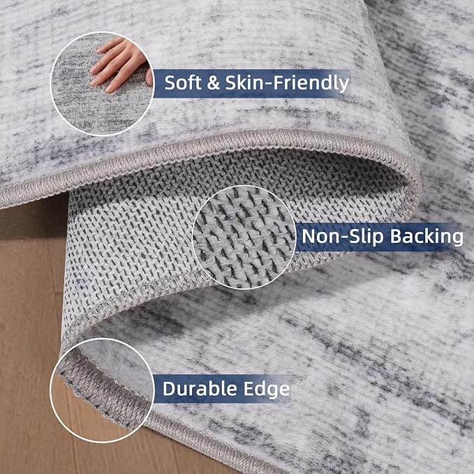 8x10 Area Rugs for Living Room,Modern Abstract Non-Slip Backing Washable Rugs,Soft Thin Large Area Rug，Stain Resistant Carpets for Bedroom Dining Room Home Decor